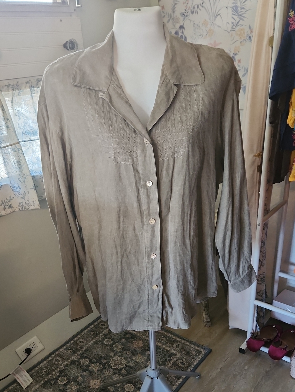 Tan Button-Up Shirt